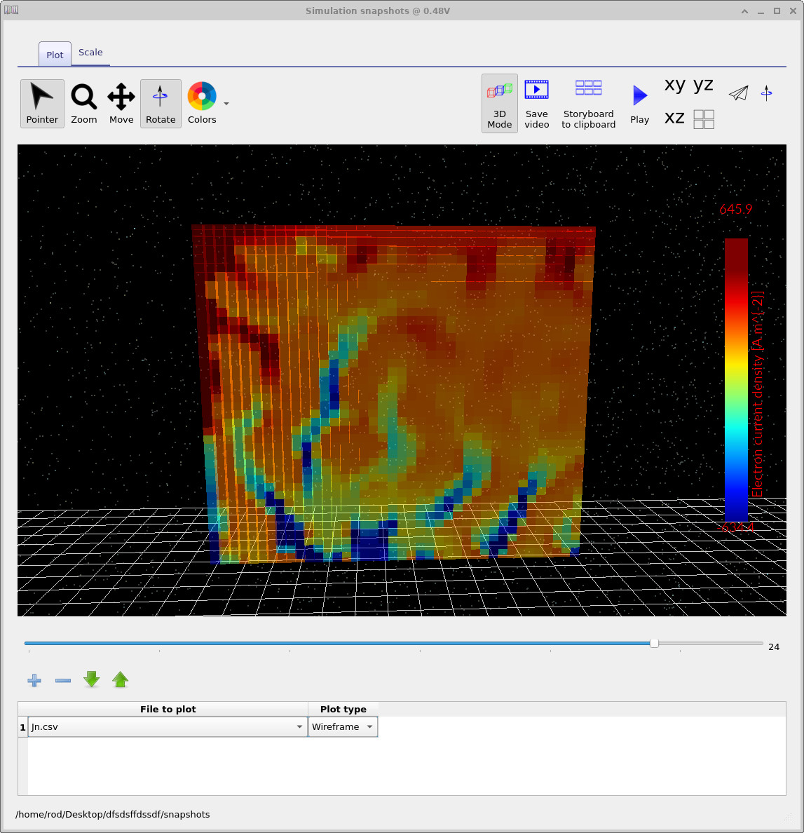 3D drift diffusion simulation in an organic bulk heterojunction