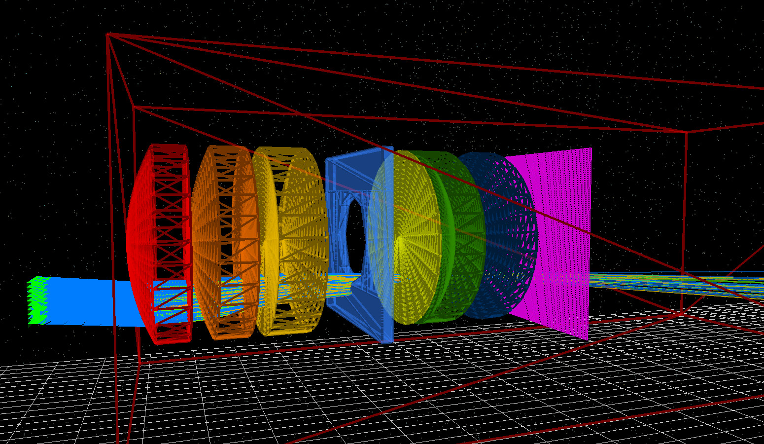 서로 다른 아이리스 개구를 보여주는 렌더링된 조리개 시퀀스