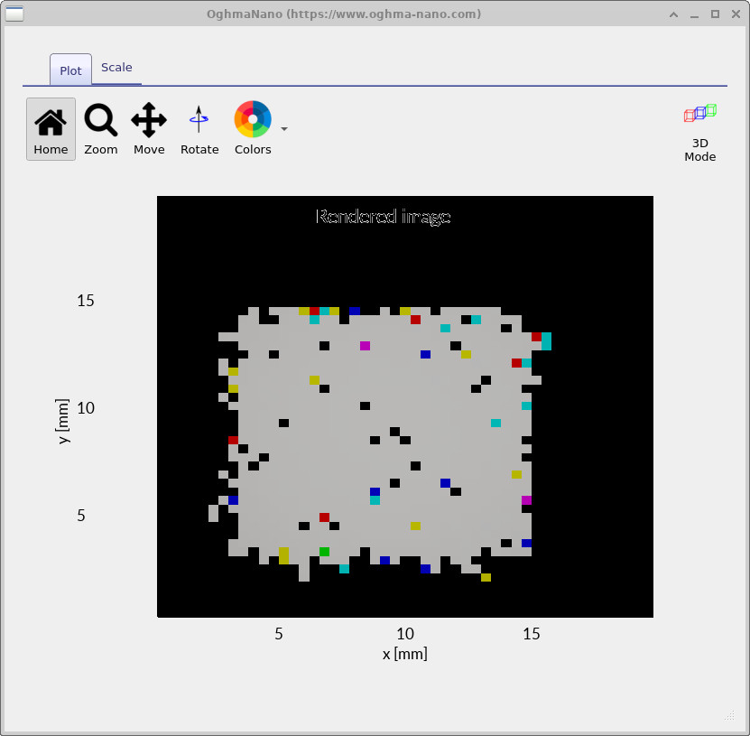레이 트레이싱 모듈이 생성한 검출기 이미지