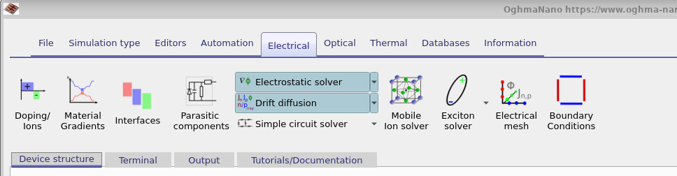 Electrical ribbon in the main window, showing the Electrical mesh button.