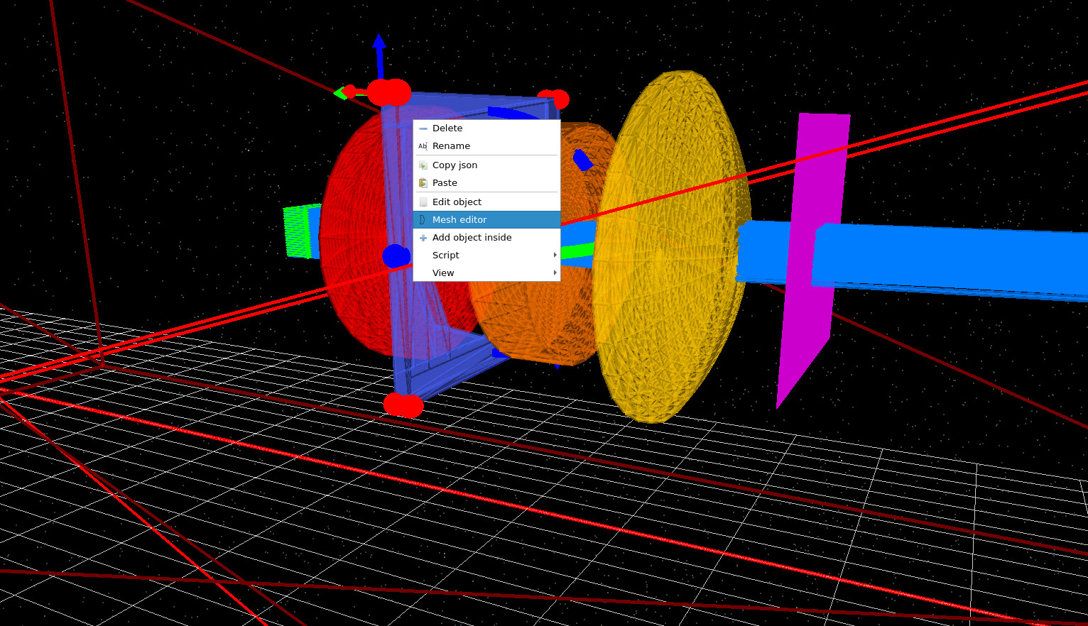右键点击光阑并打开 Mesh editor。