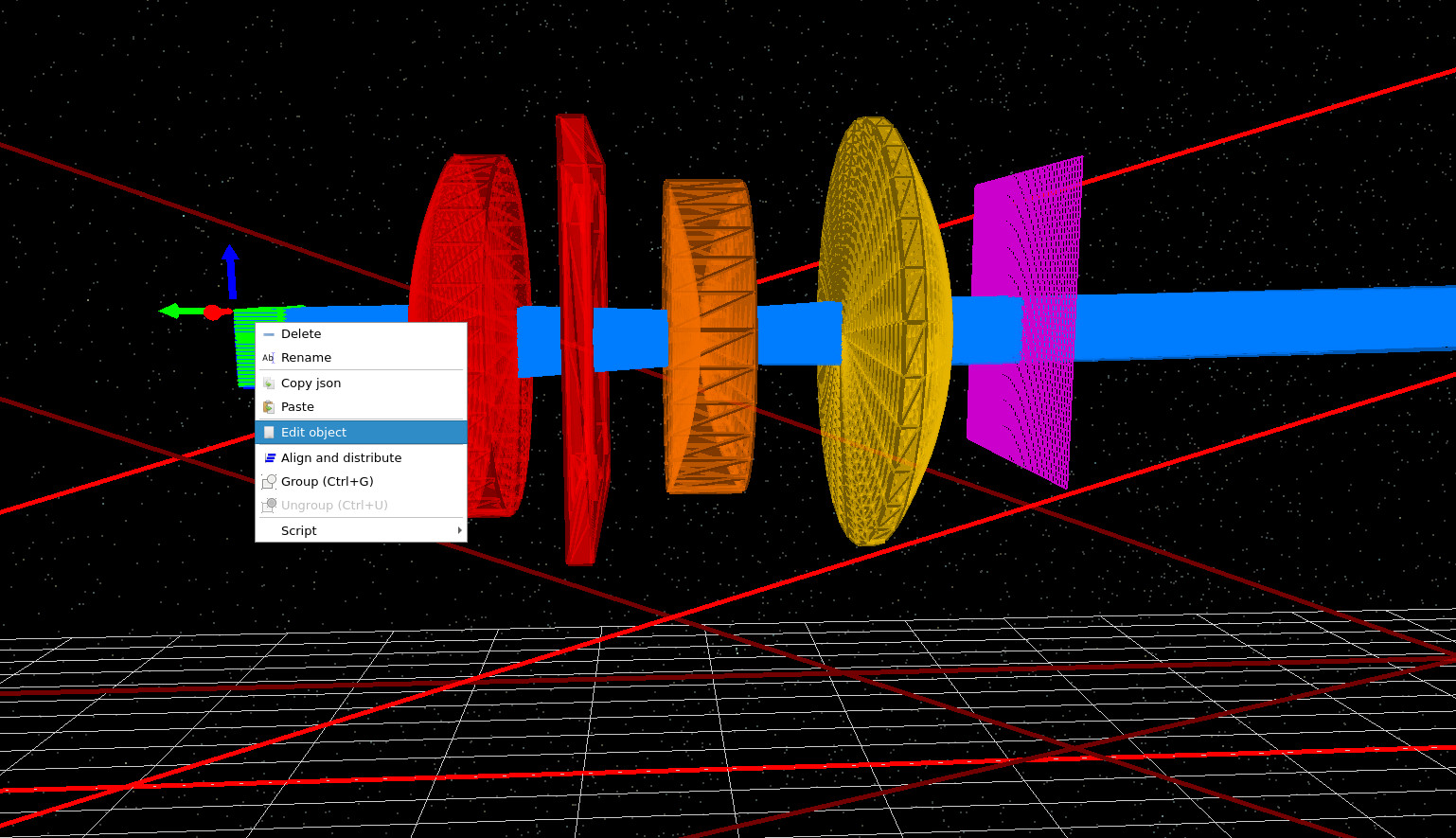 右键点击光源并选择 Edit object。