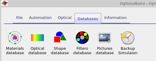 Databases ribbon showing the Pictures database icon.