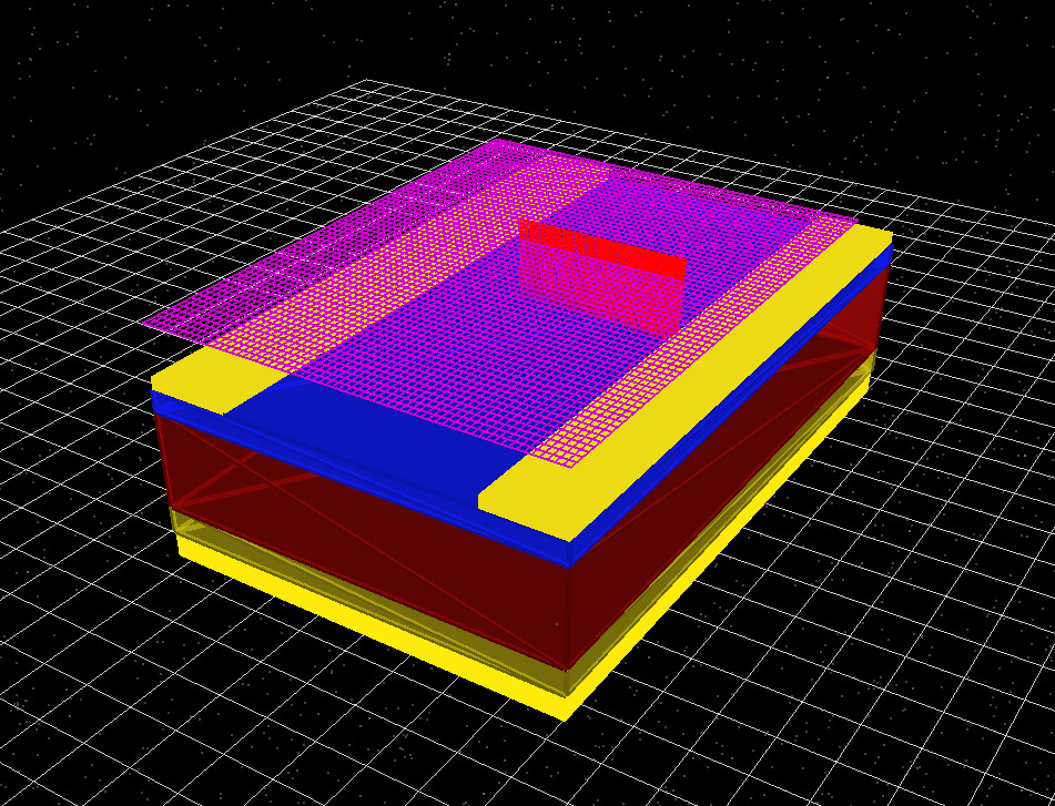 Detector capturing light emitted from the top of a LEFET