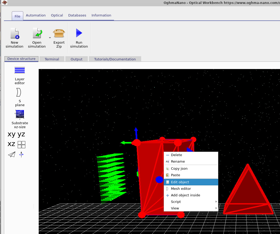 用户在 3D 视图中右键单击一个对象并选择“编辑对象”。