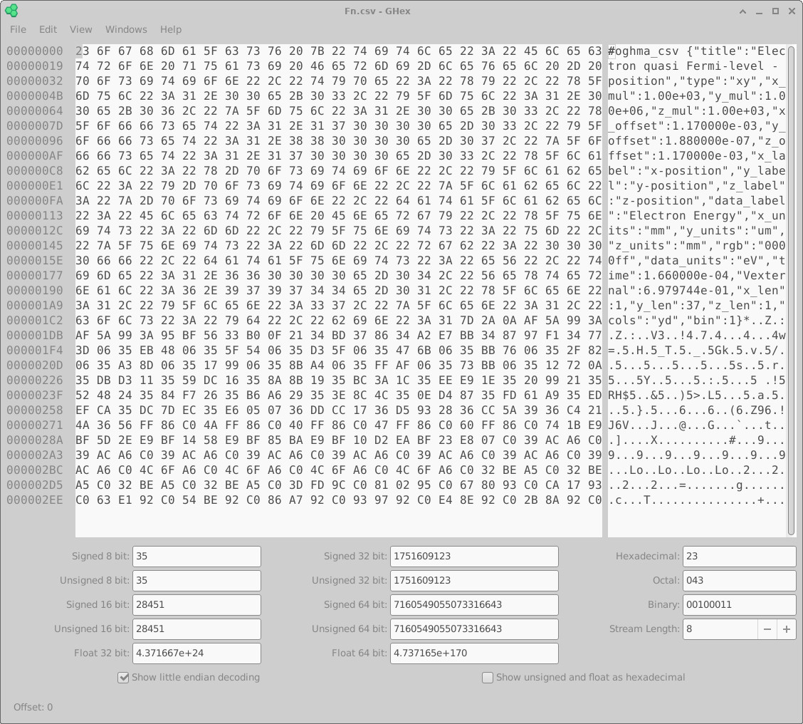 Binary OghmaNano output file.