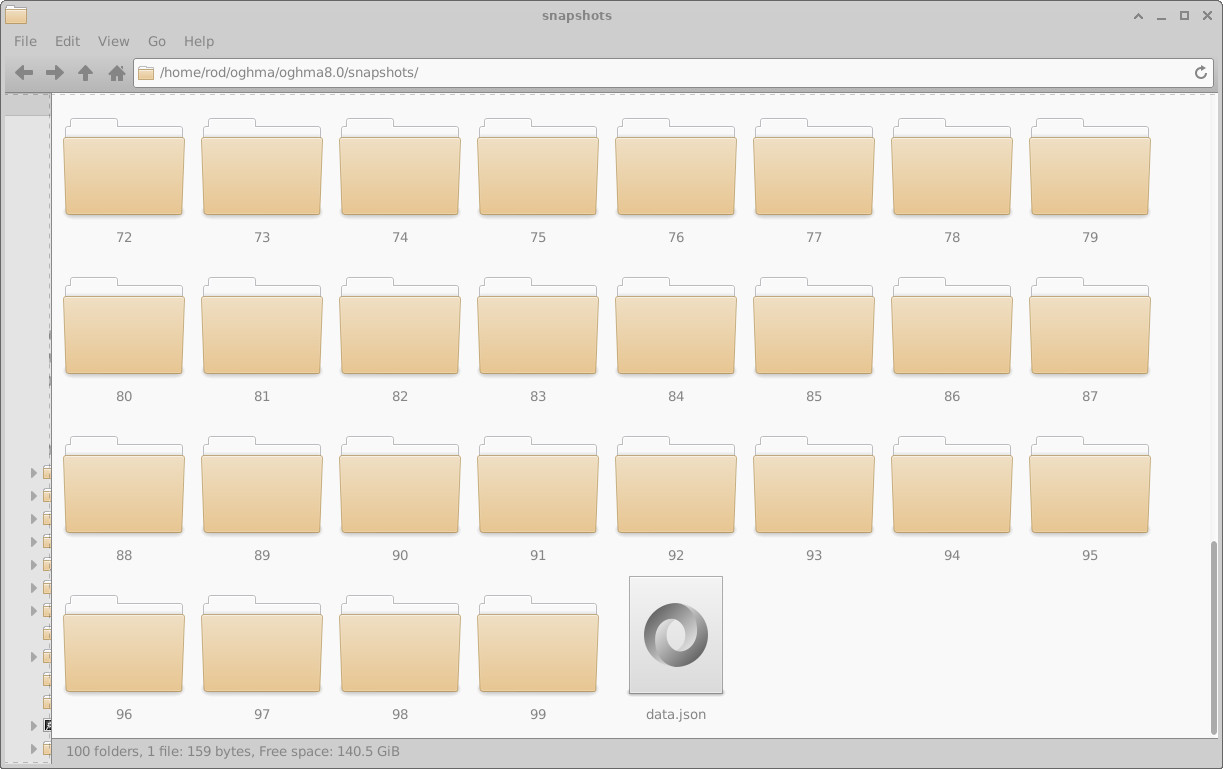 Snapshot directory containing numbered folders.
