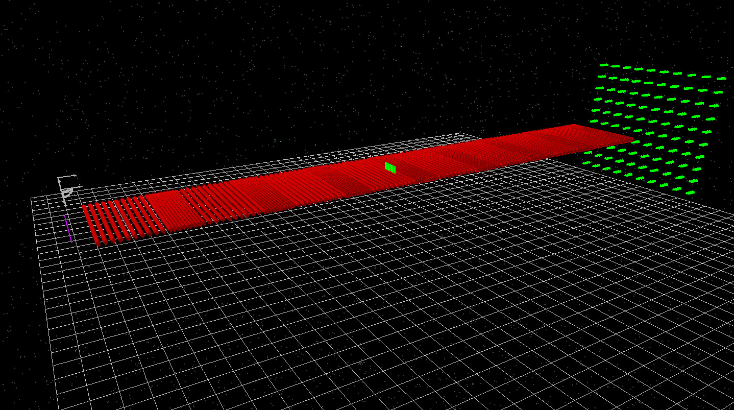 DFB grating illuminated from the z1 side, with the light source positioned at the opposite end of the structure.