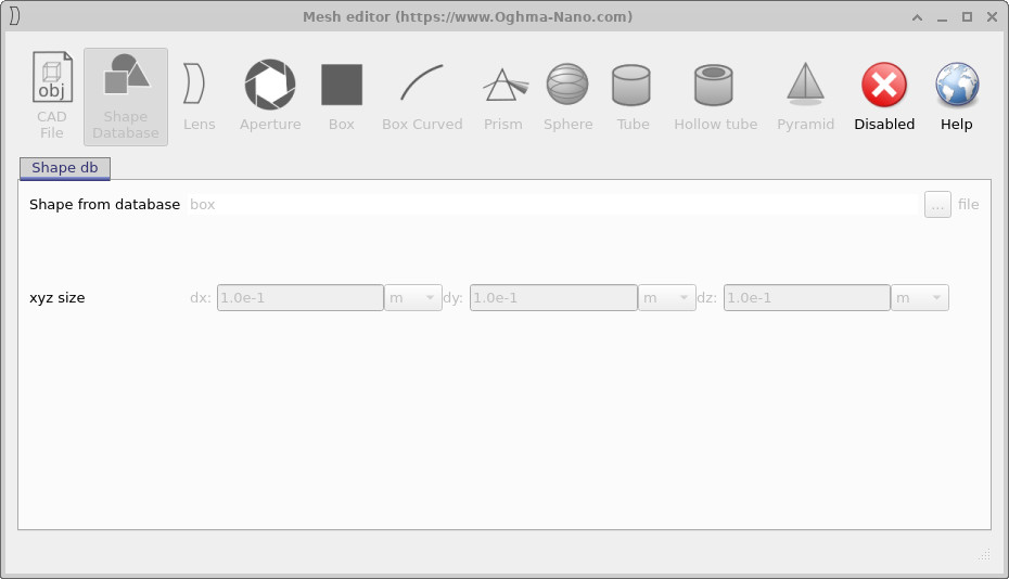 从右键菜单打开的网格编辑器窗口。