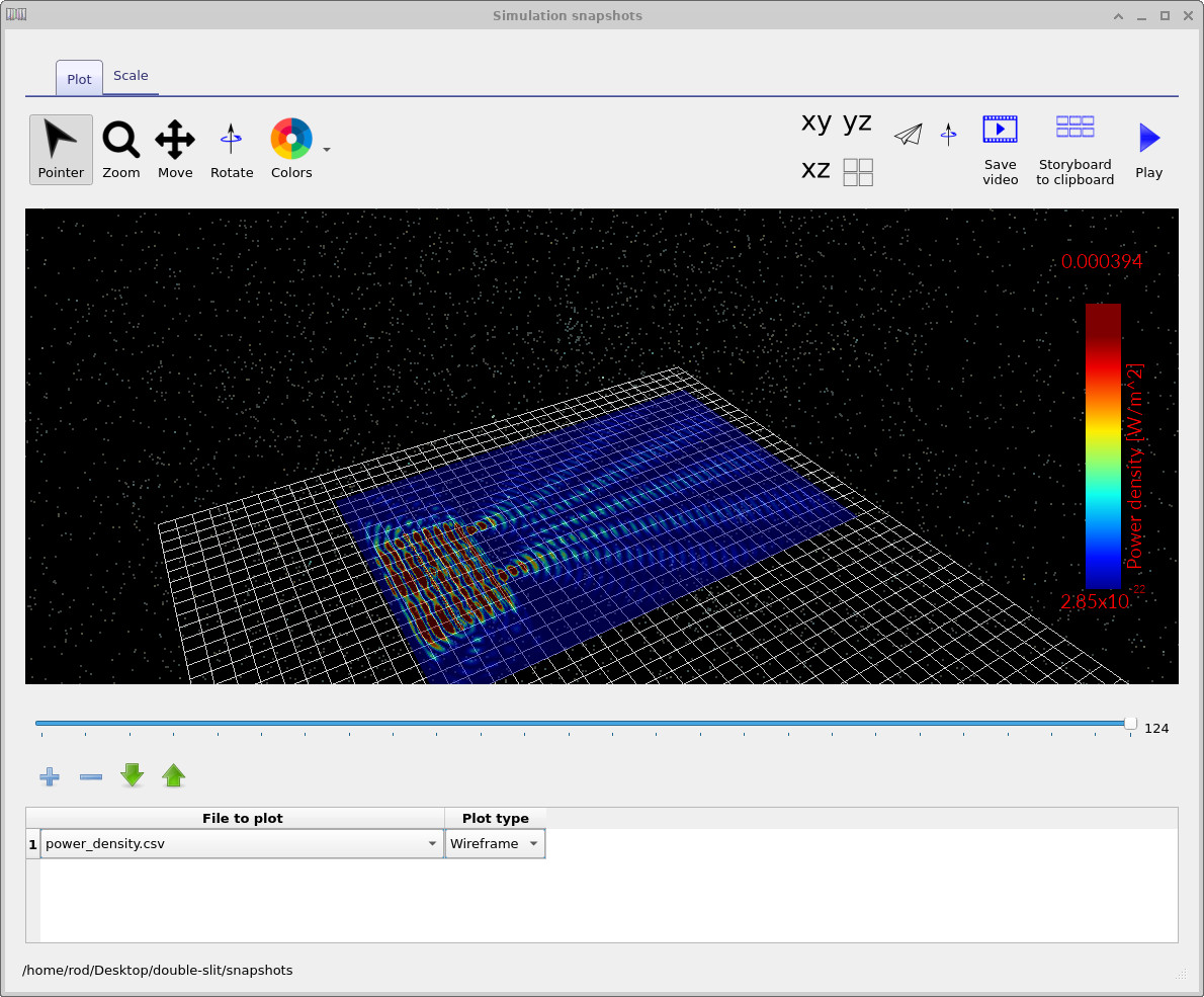 显示已形成衍射/干涉图样的较晚时间快照。