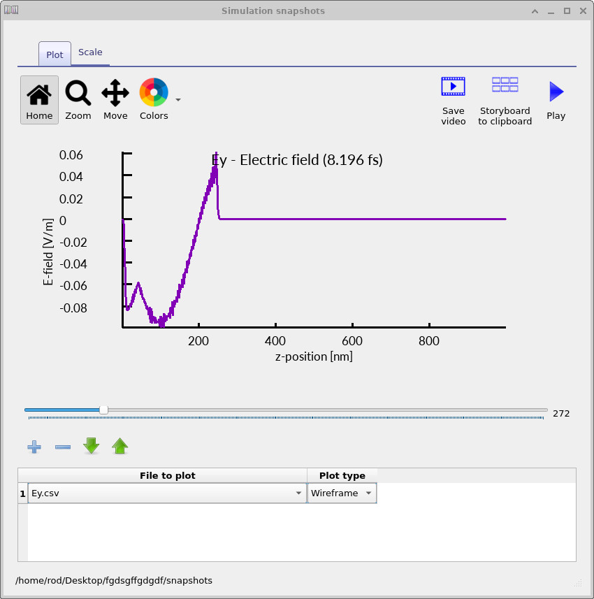 Early-time electric field (Ey) showing the injected pulse entering the structure.