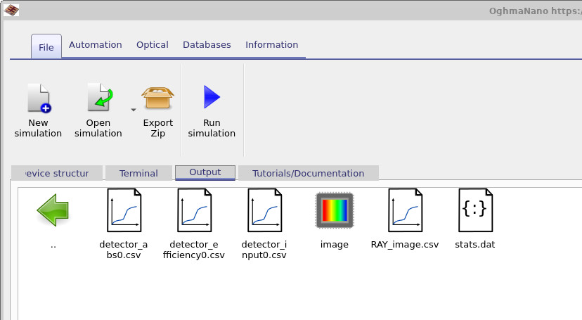 Detector output directory showing detector CSV files, images, and statistics
