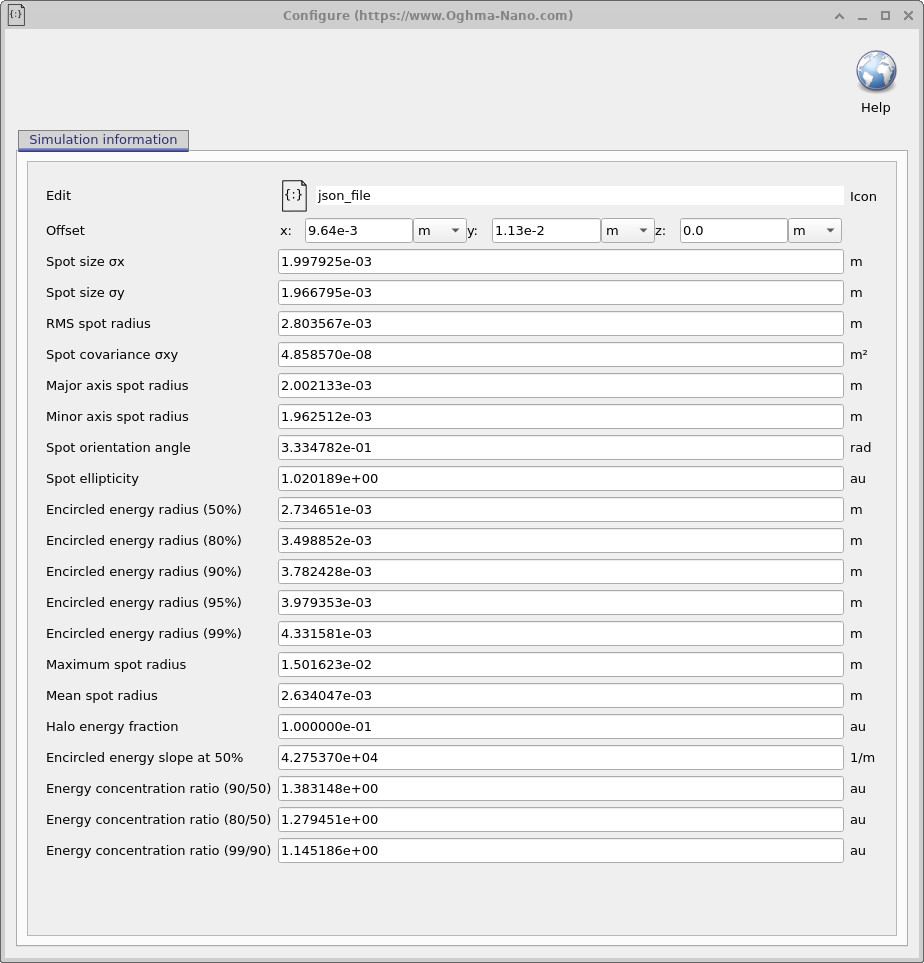 Updated detector statistics after modifying the first lens element curvature