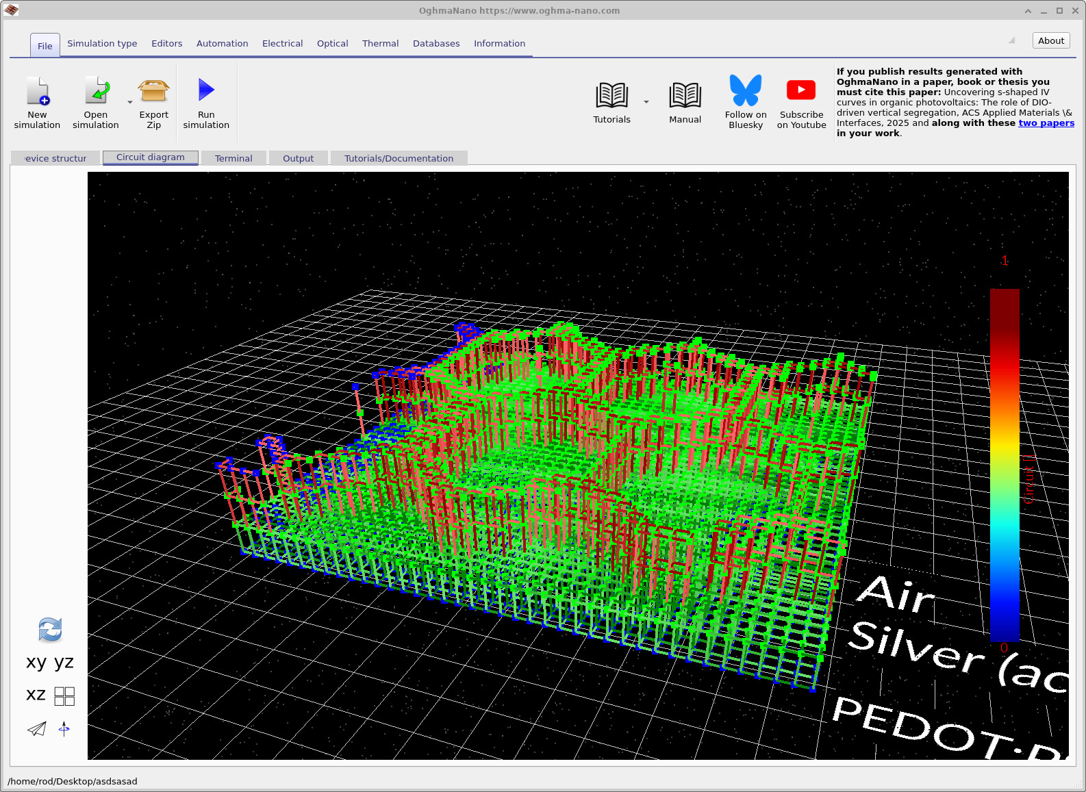 大面积接触的 3D 电路图表示