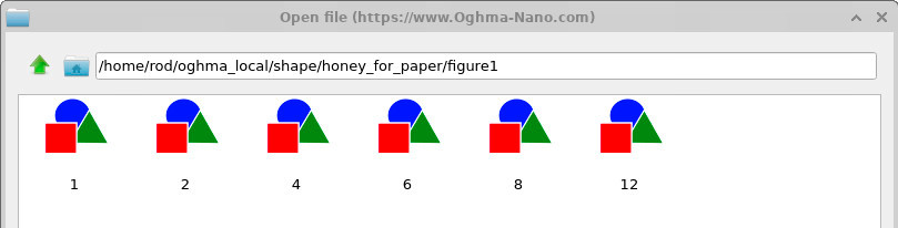 Shape database browser showing multiple honeycomb variants