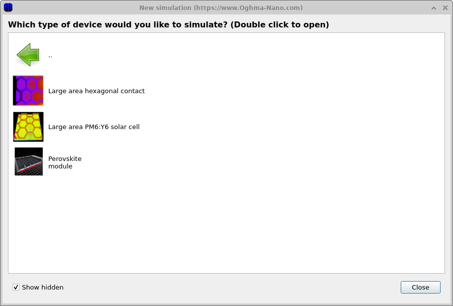 大面积仿真列表，其中包含六边形接触示例