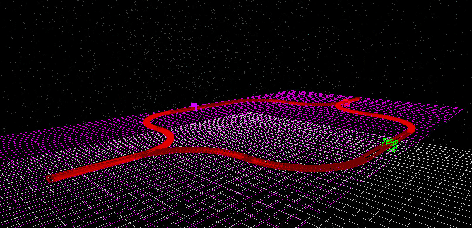 3D view of the Mach–Zehnder modulator showing the simulation structure.