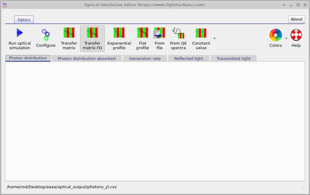 Transfer matrix simulation editor.